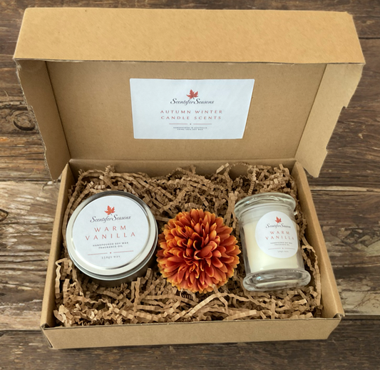 Warm Vanilla Candle Collection - Curated Gift Set🍂