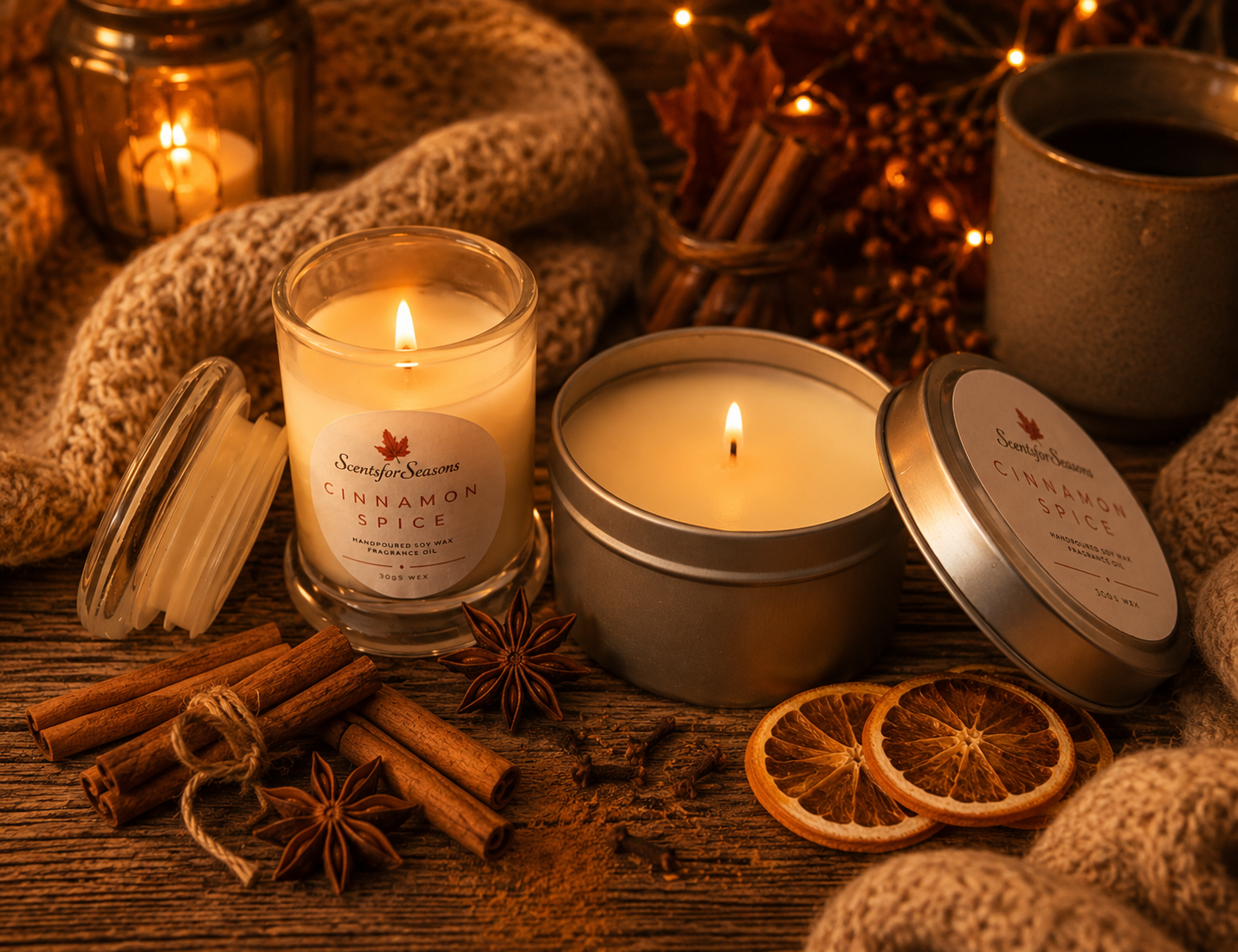 Cinnamon Spice Candle Collection - Curated Gift Set🍂